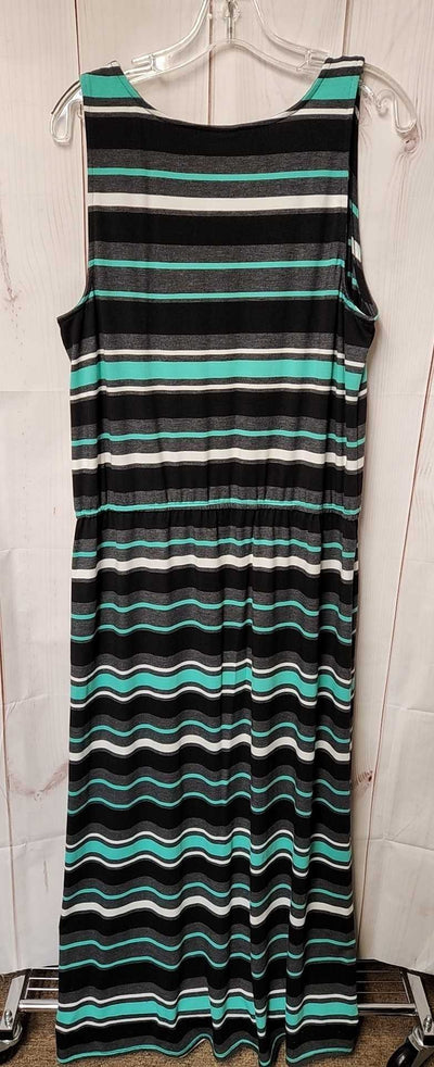Merona Women's Size 1X Black & Green Dress