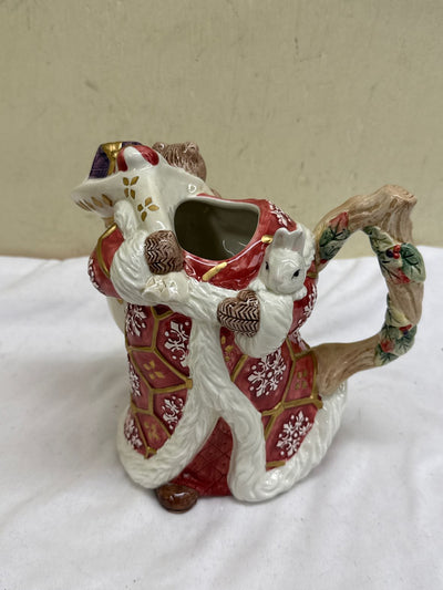 Fitz and Floyd Florentine Christmas Santa Tea Pot