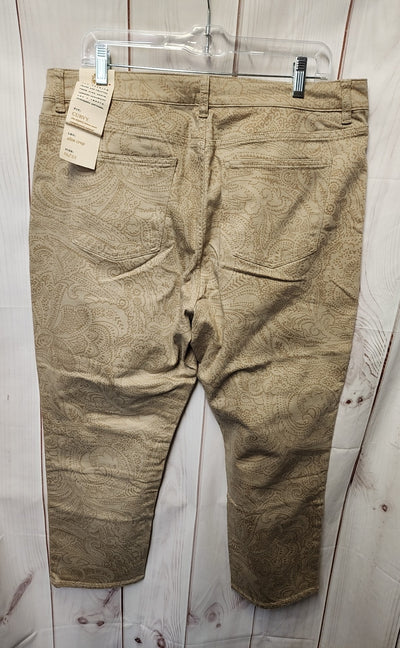NWT Talbots Women's Size 33 (15-16) Beige Jeans Curvy Slim Crop