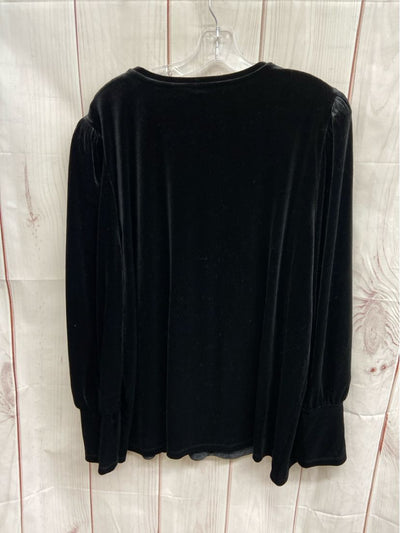 Chico's Women's Size 4 = US XXL Black Long Sleeve Top