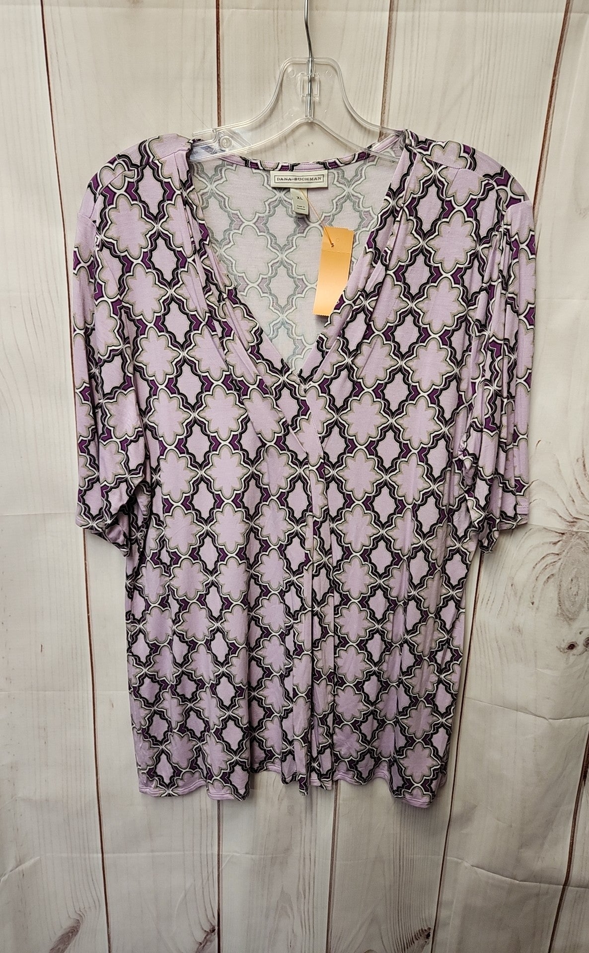 Dana Buchman Women's Size XL Purple Short Sleeve Top