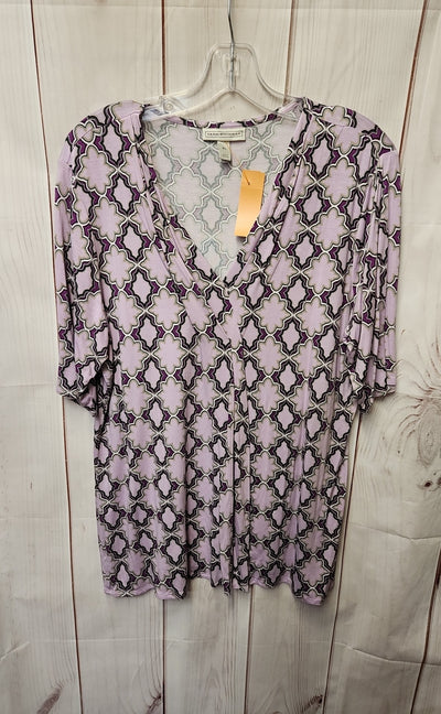 Dana Buchman Women's Size XL Purple Short Sleeve Top