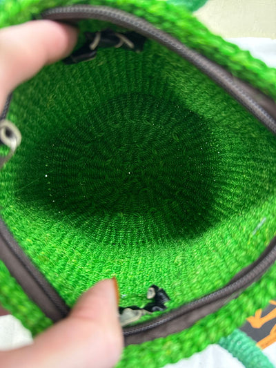 NWT Indiginous, Tribal, & Folk Art Handmade Green Purse Bag