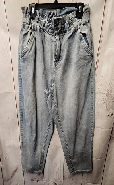 Cotton On Women's Size 10 Blue High Paperbag Jeans