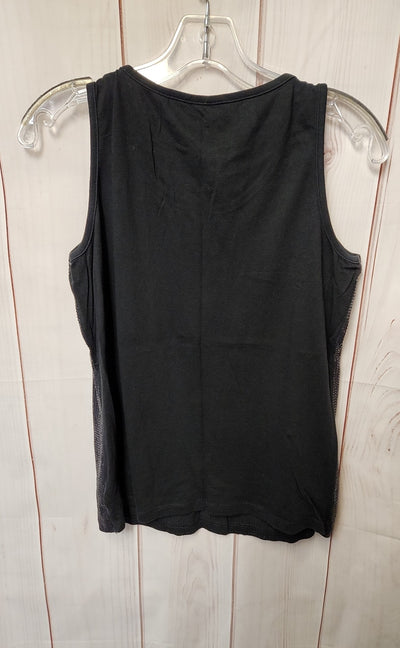 Chico's Women's Size 1 = US M Black Sequined Sleeveless Top