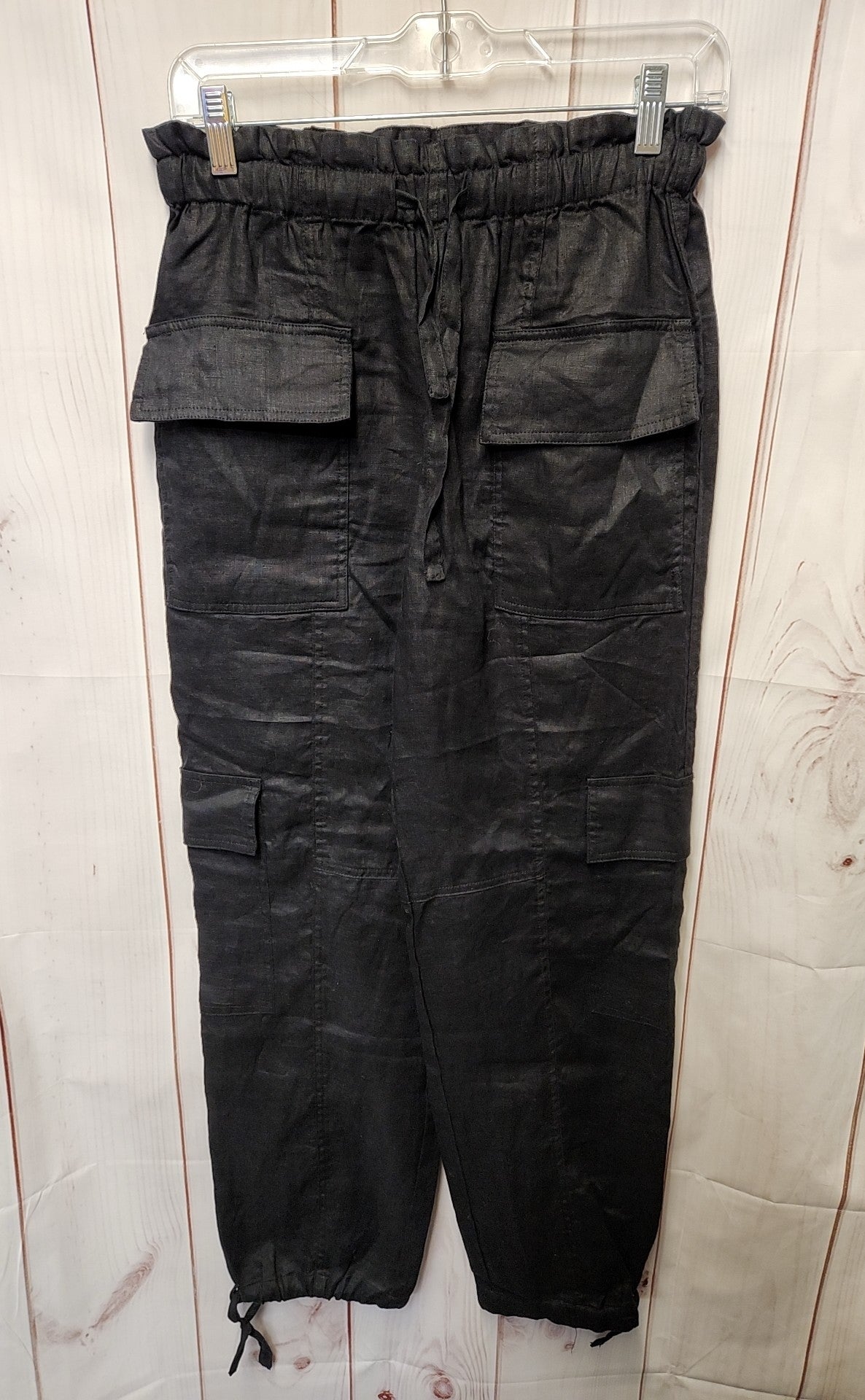 Magaschoni Women's Size XS Black Linen Pants