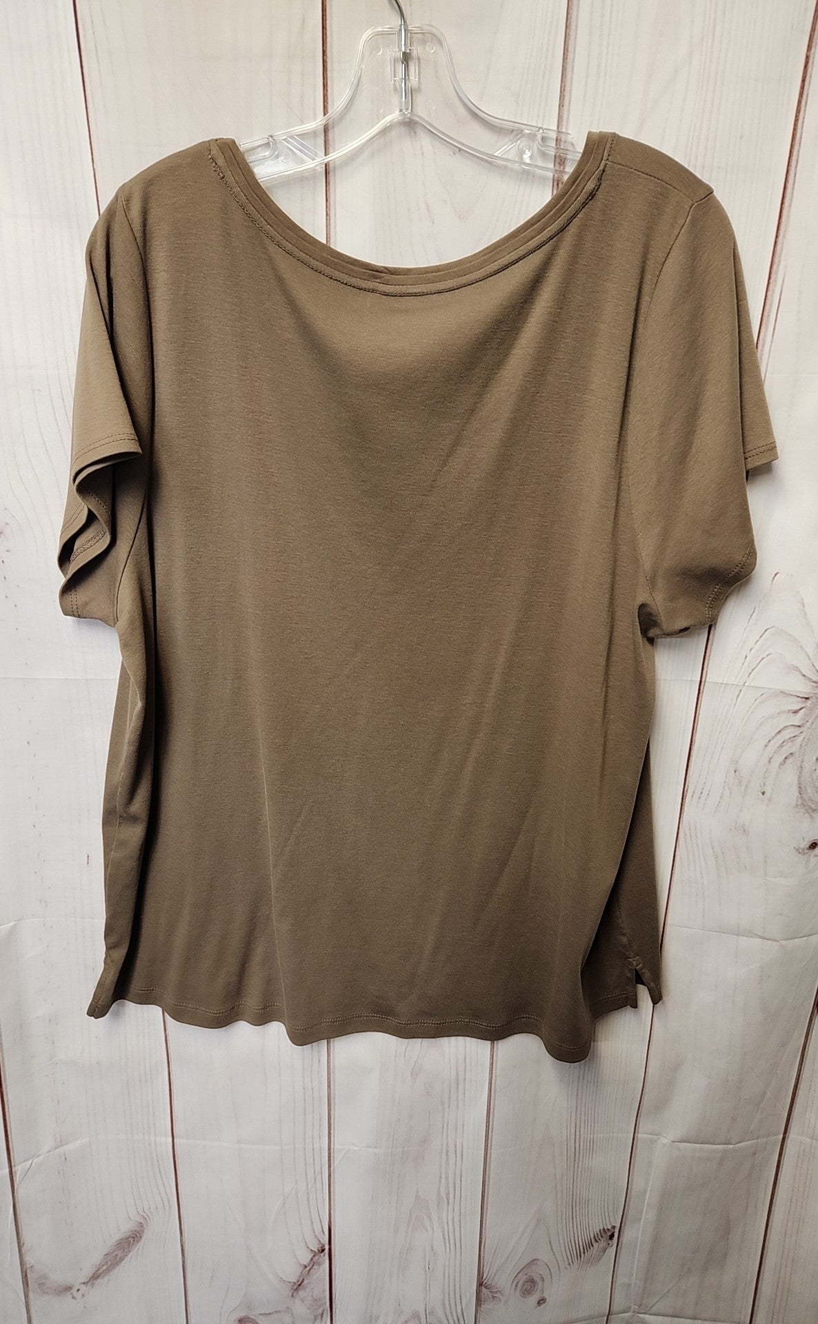 J Jill Women's Size XL Brown Short Sleeve Top