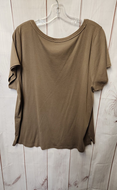 J Jill Women's Size XL Brown Short Sleeve Top