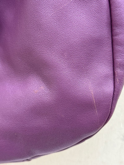 Coach F17219 Purple Leather Hobo Shoulder Purse Bag AS IS - marks