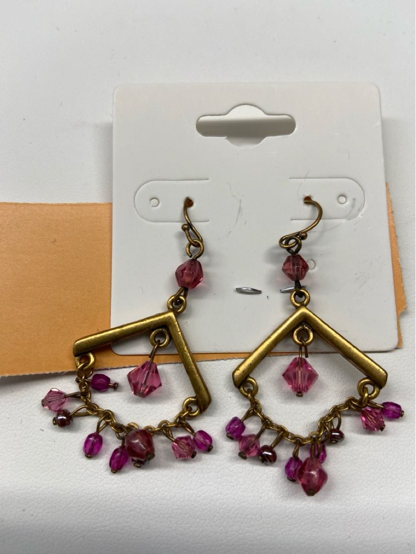 Pink Beaded Earrings