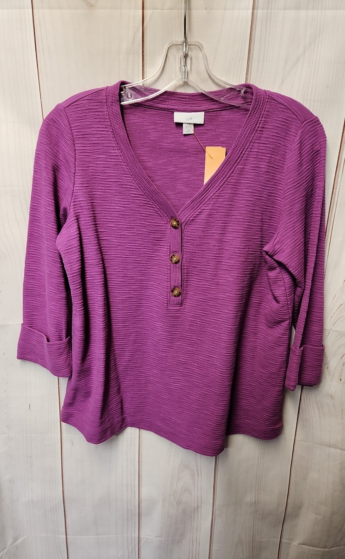 J Jill Women's Size XS Petite Purple 3/4 Sleeve Top