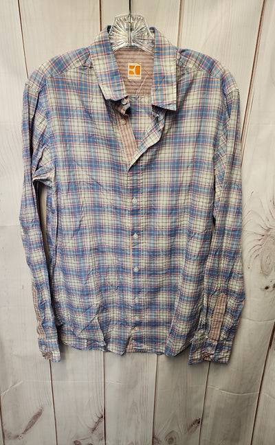 As Is - Wrinkled - Boss Orange  Men's Size M Blue Shirt