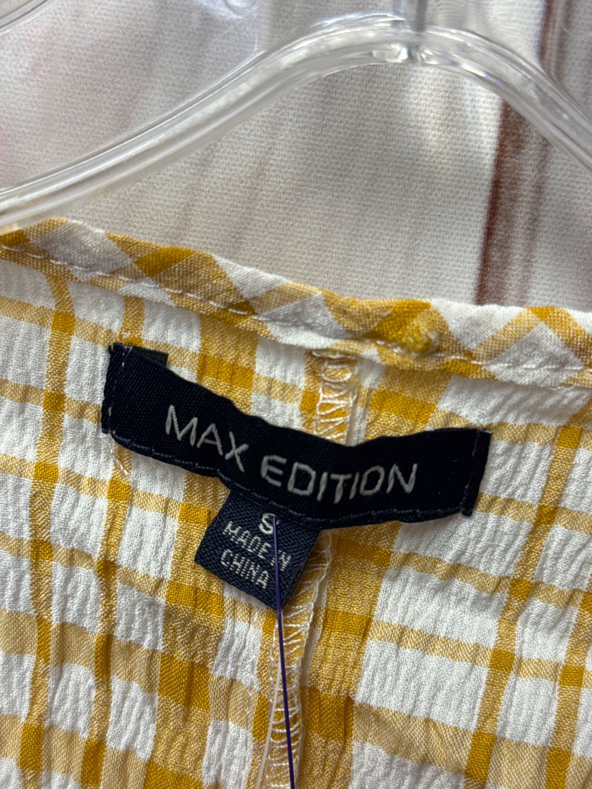 NWT Max Edition Women's Size S Yellow Short Sleeve Top