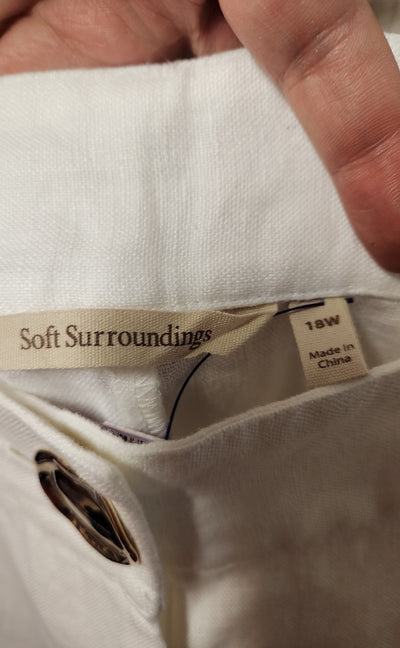 Soft Surroundings Women's Size 18 White Linen Pants