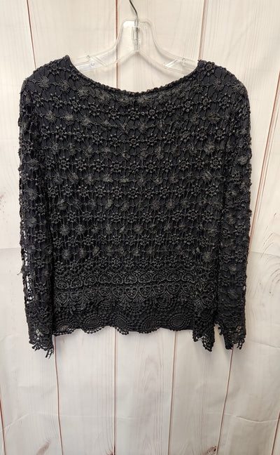Foil Women's Size 10 Black Lace Long Sleeve Top