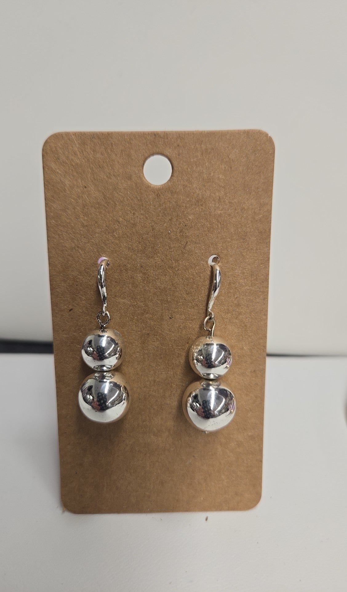 Silver Beaded Earrings