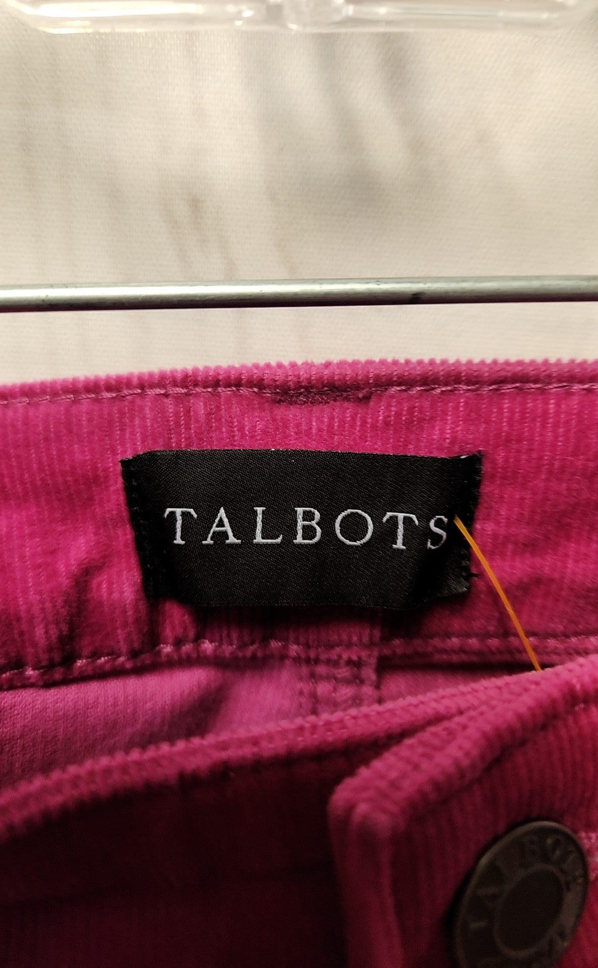 NWT Talbots Women's Size 14 Pink Corduroy Straight Leg Pants