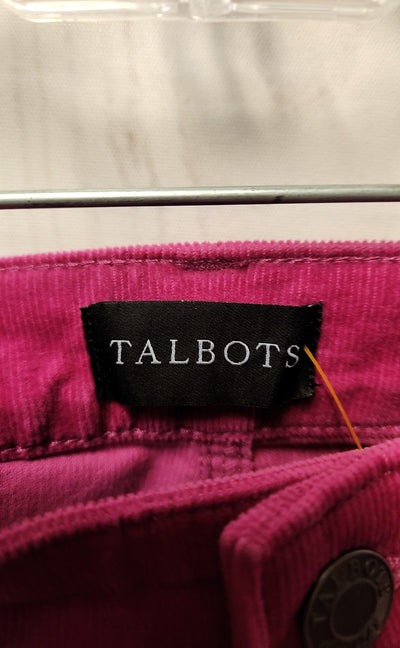 NWT Talbots Women's Size 14 Pink Corduroy Straight Leg Pants