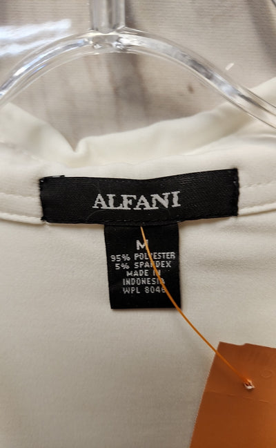Alfani Women's Size M White Short Sleeve Top