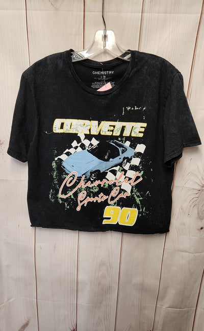 Chemistry Women's Size L Black Short Sleeve Top