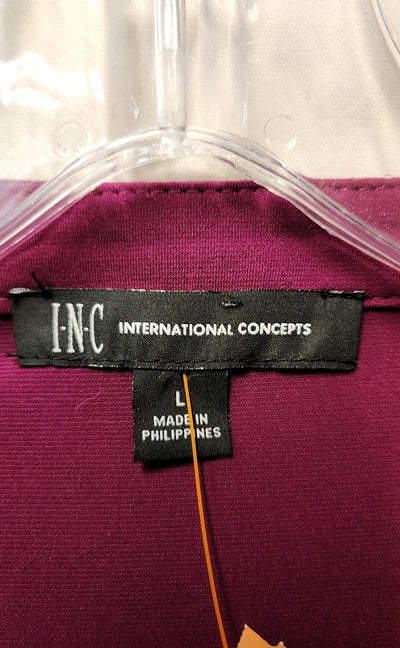INC Women's Size L Purple Long Sleeve Top