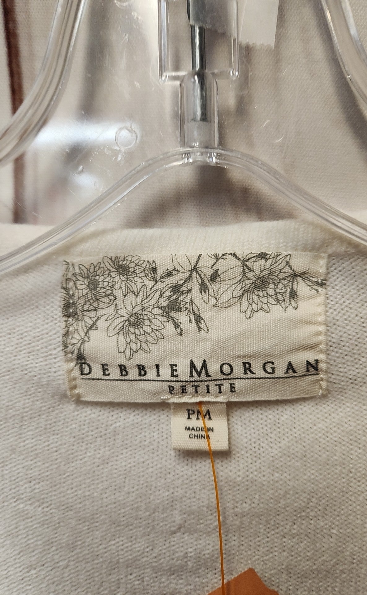 Debbie Morgan Women's Size M Petite White Cardigan