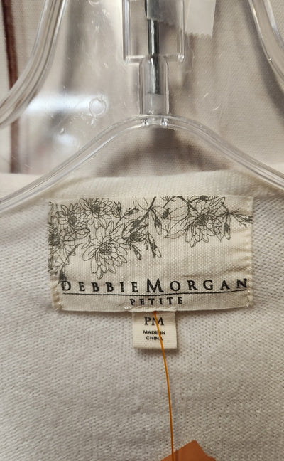 Debbie Morgan Women's Size M Petite White Cardigan