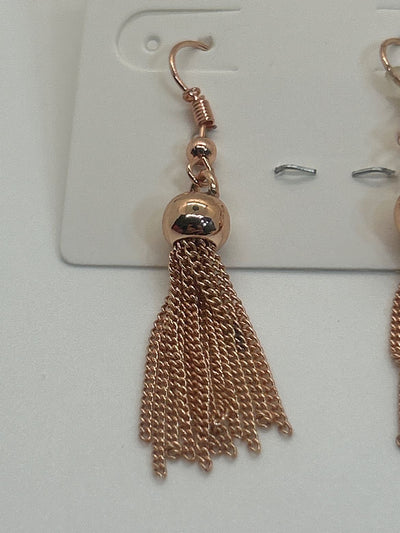 Rose Gold Tassel Earrings