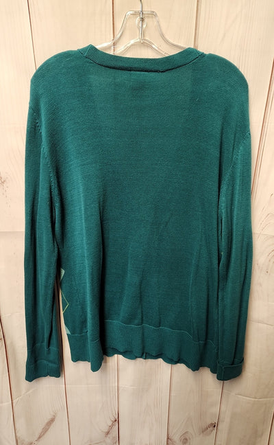 Basic Edition Women's Size L Teal Cardigan