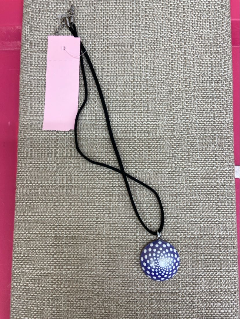 Black Blue Pendant Necklace