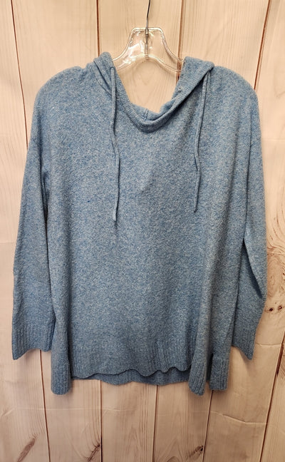 Lou & Grey Women's Size M Blue Hooded Sweater