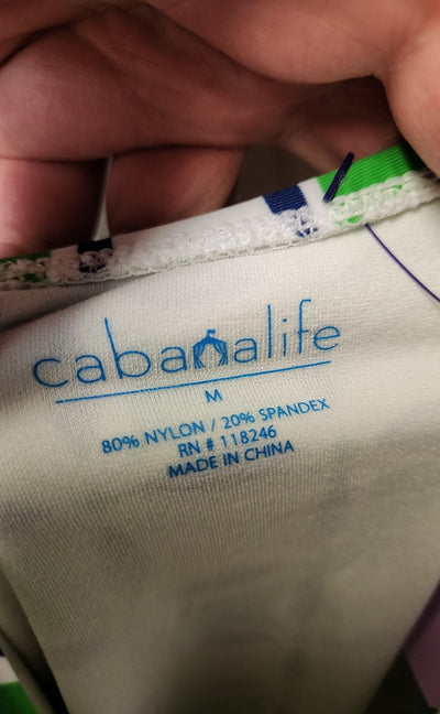 Cabanalife Women's Size M White & Green Swimsuit