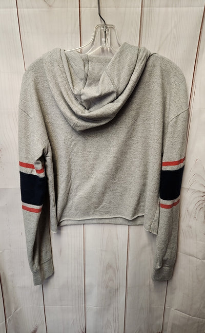 Patriots Women's Size M Gray Hooded Half Zip Sweater