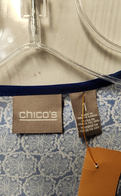 Chico's Women's Size 1 = US M Blue 3/4 Sleeve Top
