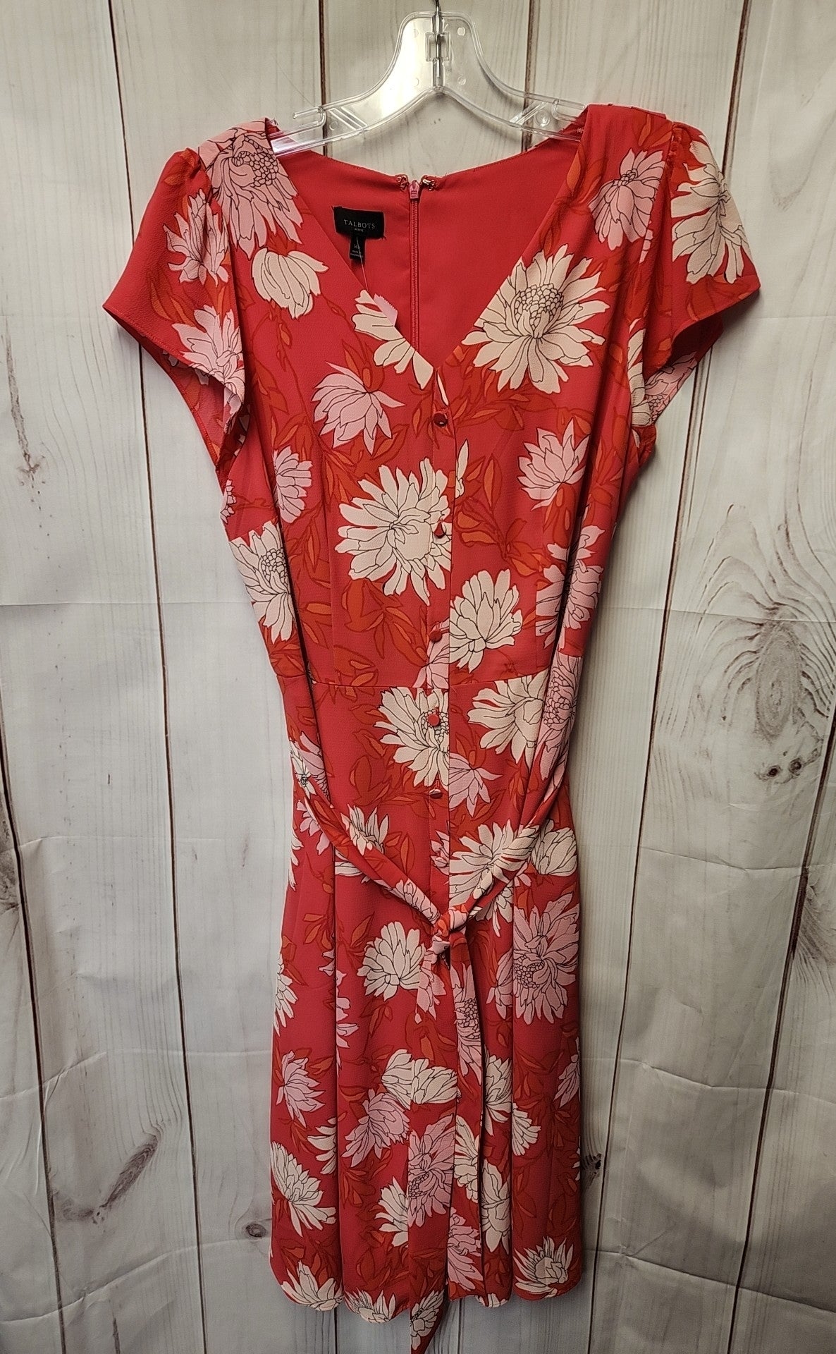 Talbots Women's Size 14 Petite Pink Floral Dress