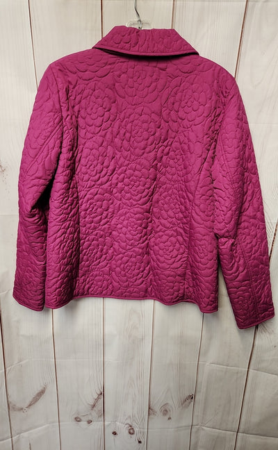 Talbots Women's Size S Pink Quilted Floral Jacket