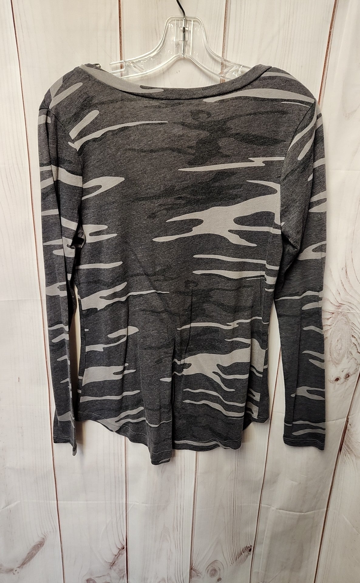 Z Supply Women's Size S Gray Camo Long Sleeve Top