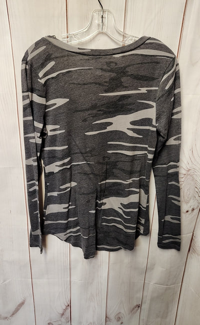 Z Supply Women's Size S Gray Camo Long Sleeve Top