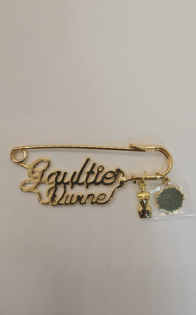 Jean Paul Gaultier Gold Safety Pin Brooch Pin