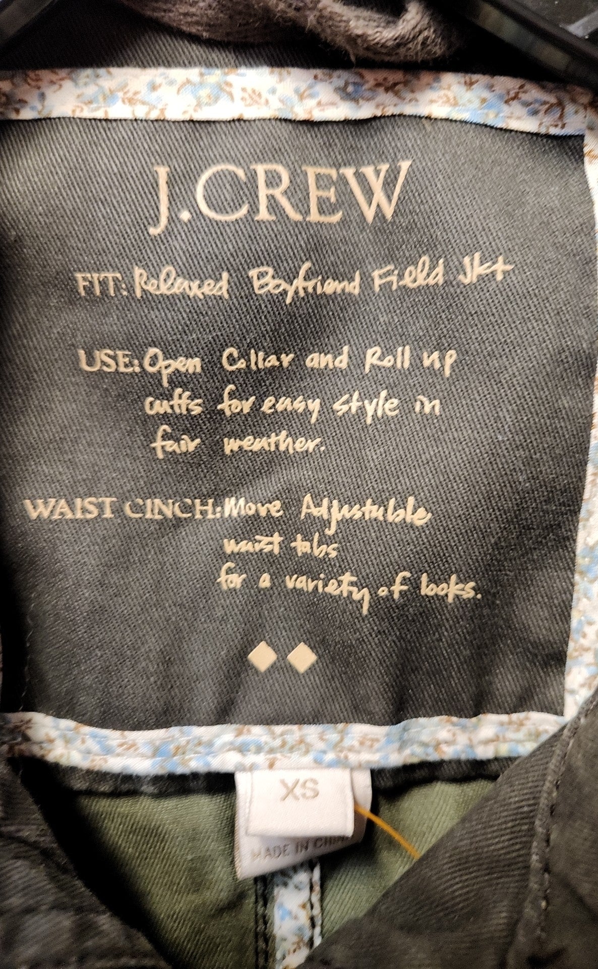 J Crew Women's Size XS Olive Green Jacket