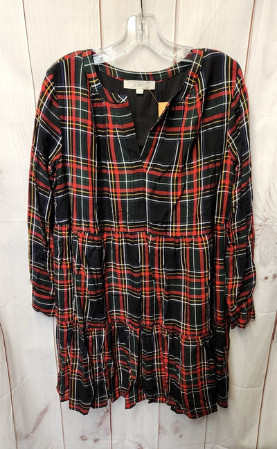 Loft Women's Size M Black & Red Dress