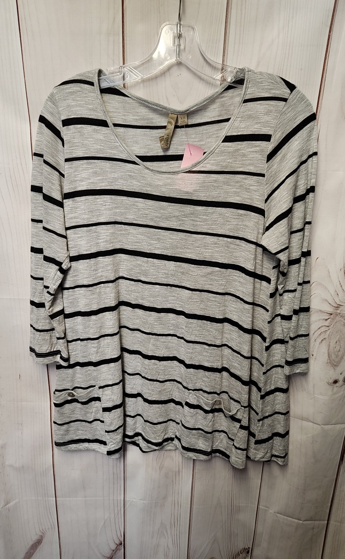 Comfy Women's Size XS Gray 3/4 Sleeve Top