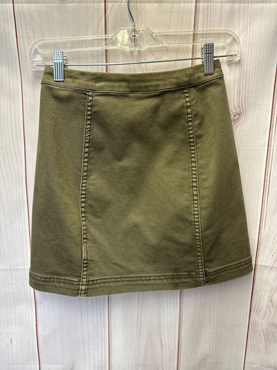 Free People Women's Size 0 Green Skirt
