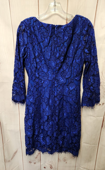 Badgley Mischka Women's Size 6 Blue Floral Dress