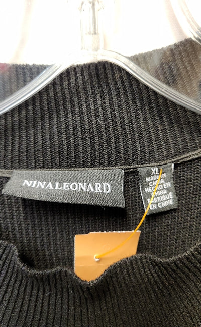 NWT Nina Leonard Women's Size XL Black Knit Dress