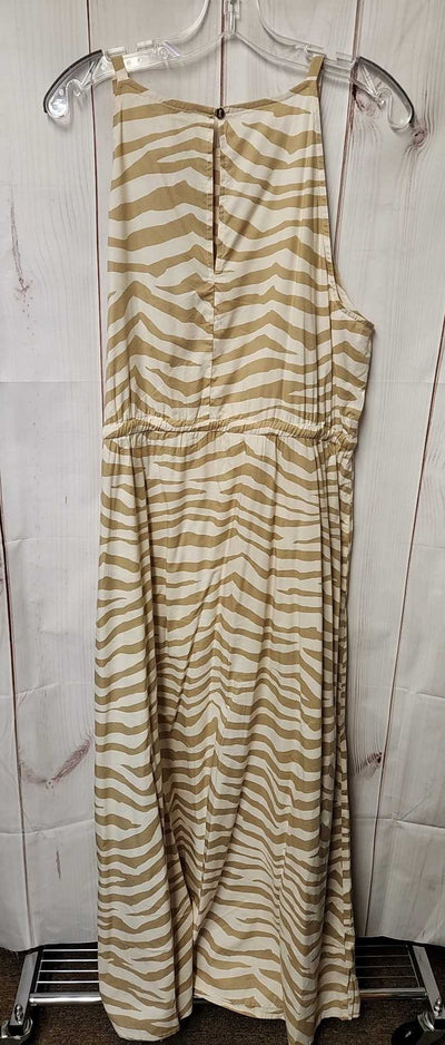 Loft Women's Size XL Beige Animal Print Dress