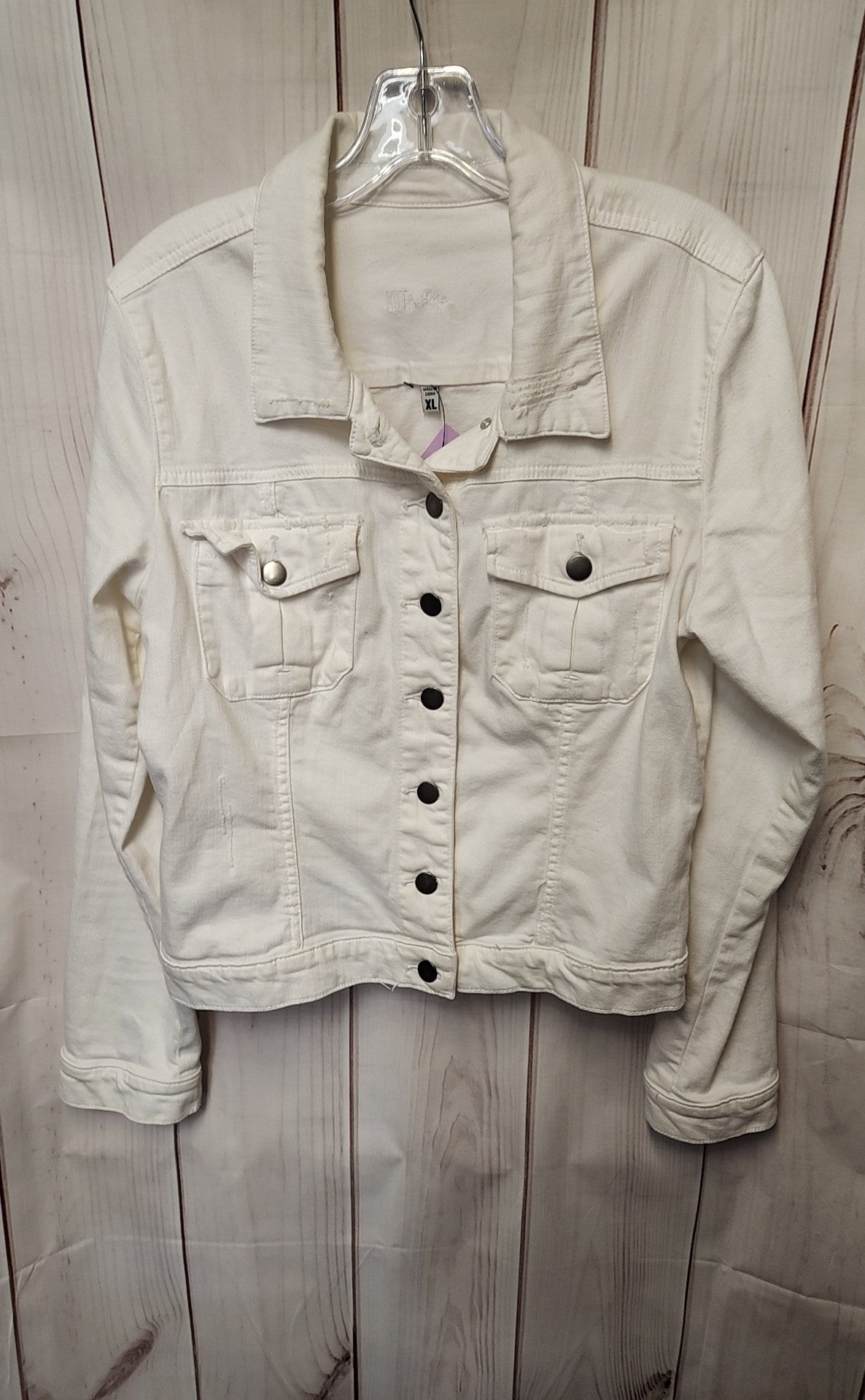 Kut from the Kloth Women's Size XL White Denim Jacket