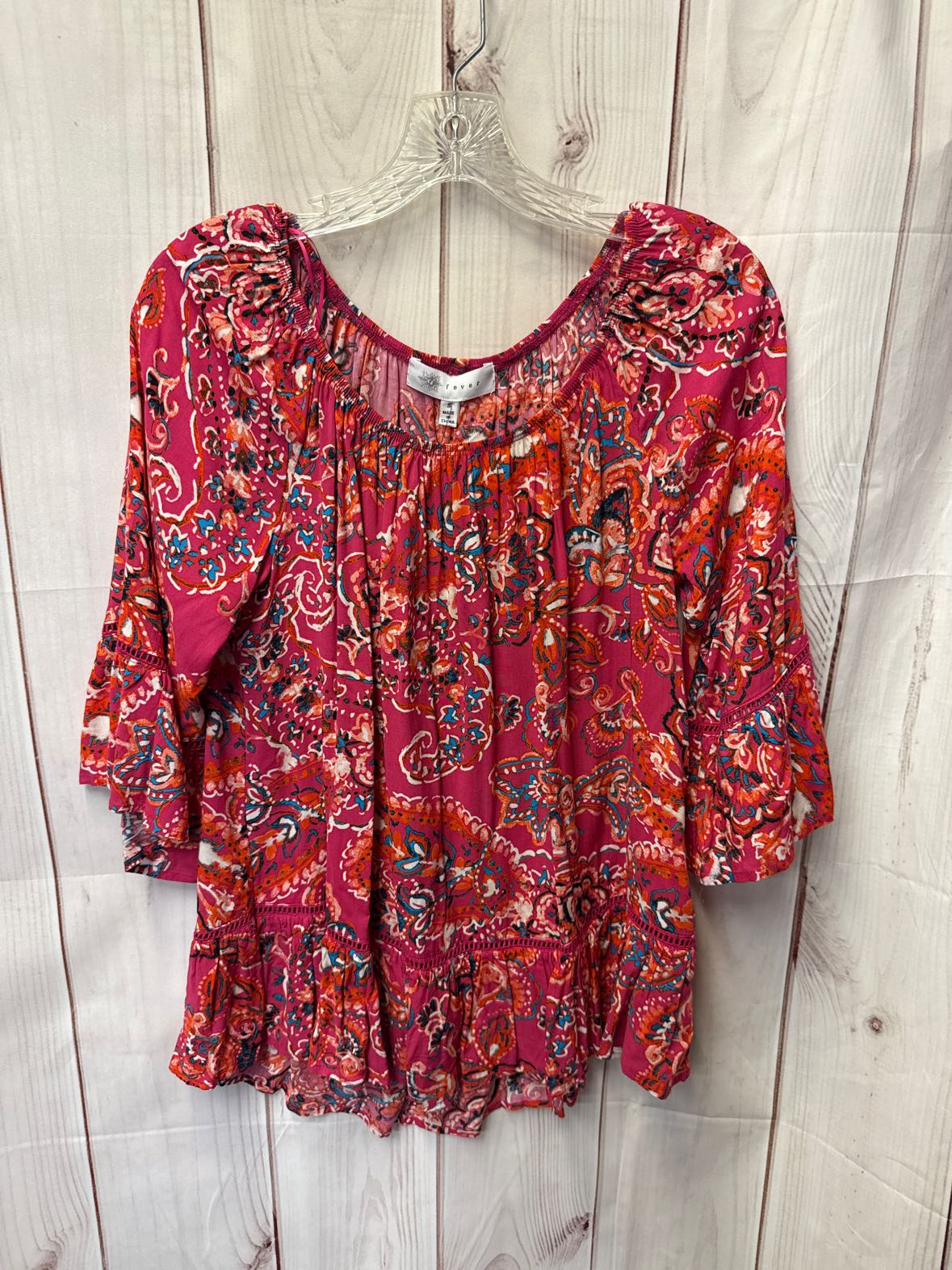 Fever Women's Size S Pink 3/4 Sleeve Top