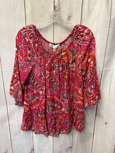 Fever Women's Size S Pink 3/4 Sleeve Top