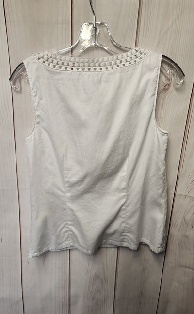 Ann Taylor Women's Size 4 Petite White Sleeveless Top